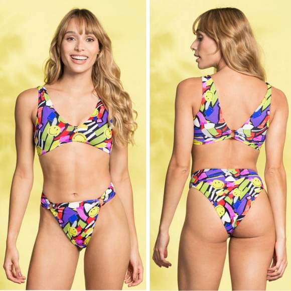 Maaji Other - Maaji Smiledelic Talia Ring Front Bralette Bikini Top and Bottom Size M